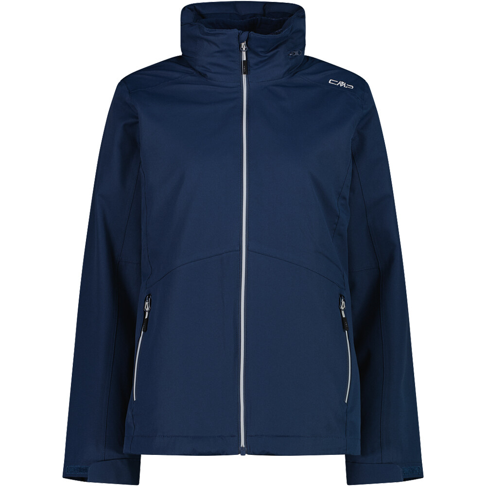 Woman jacket fix hood detachble innjacket chaqueta impermeable mujer Azul (44)