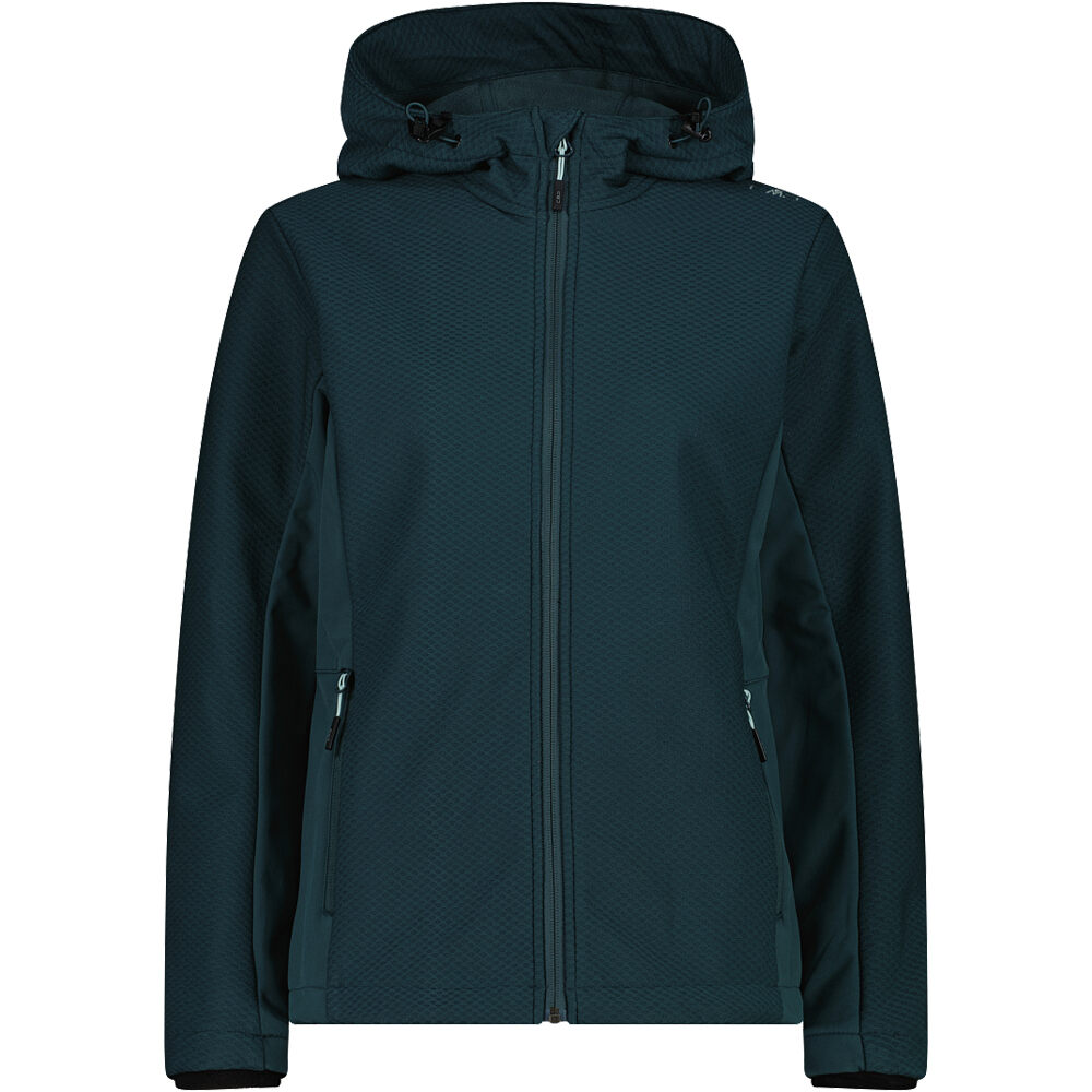 Woman jacket fix hood chaqueta softshell mujer Verde (44)