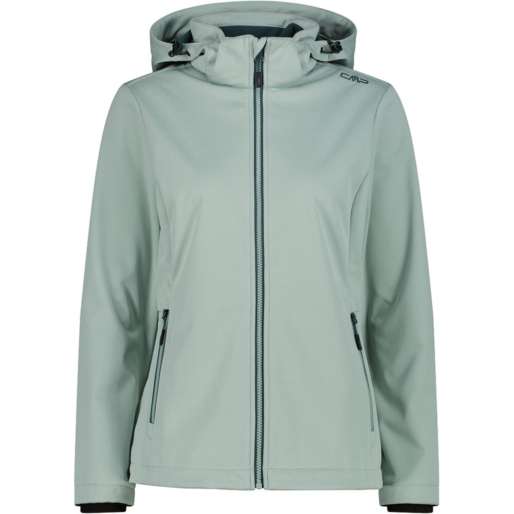 Woman jacket zip hood chaqueta softshell mujer Verde (42)
