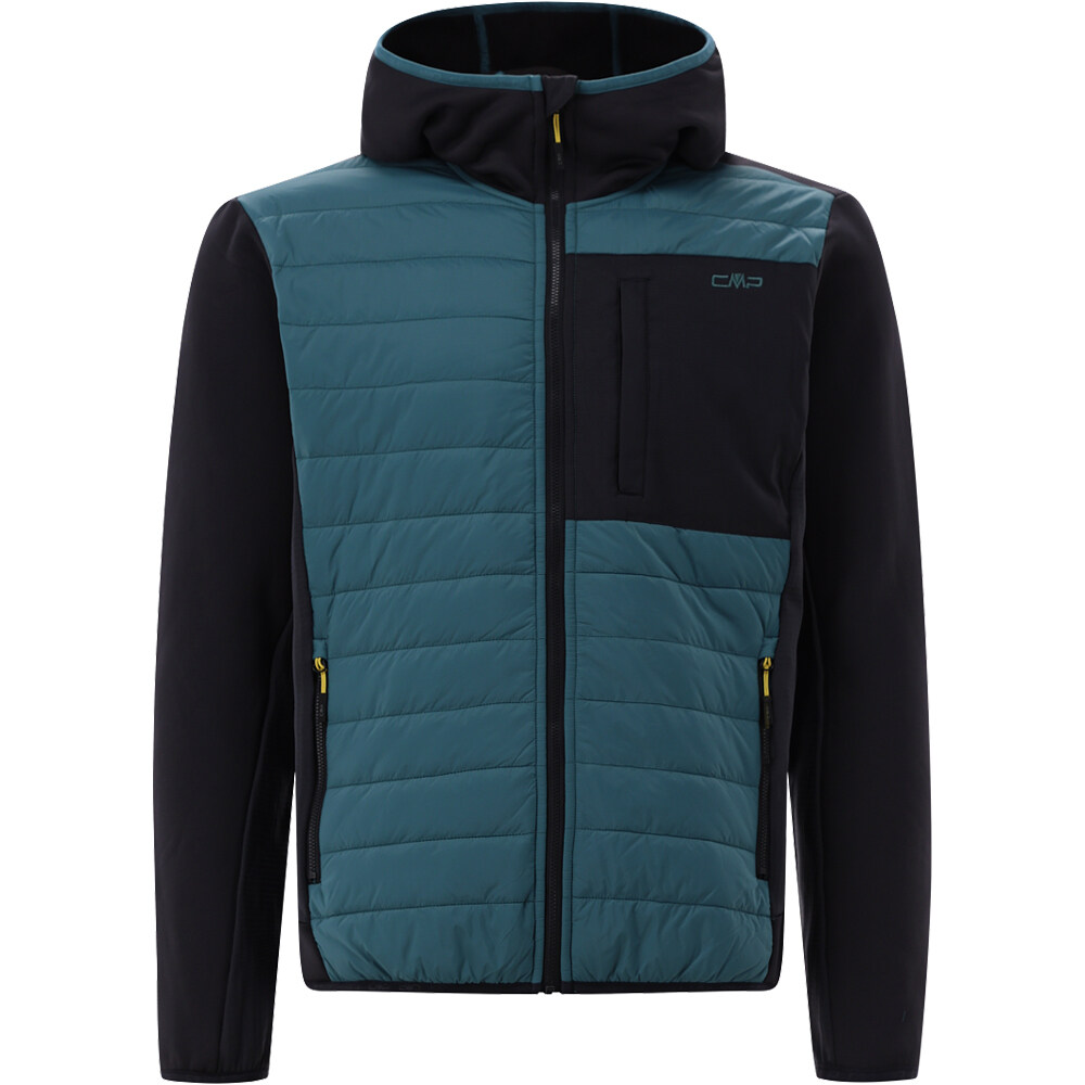 Man hybrid jacket fix hood chaqueta outdoor hombre Verde (46)