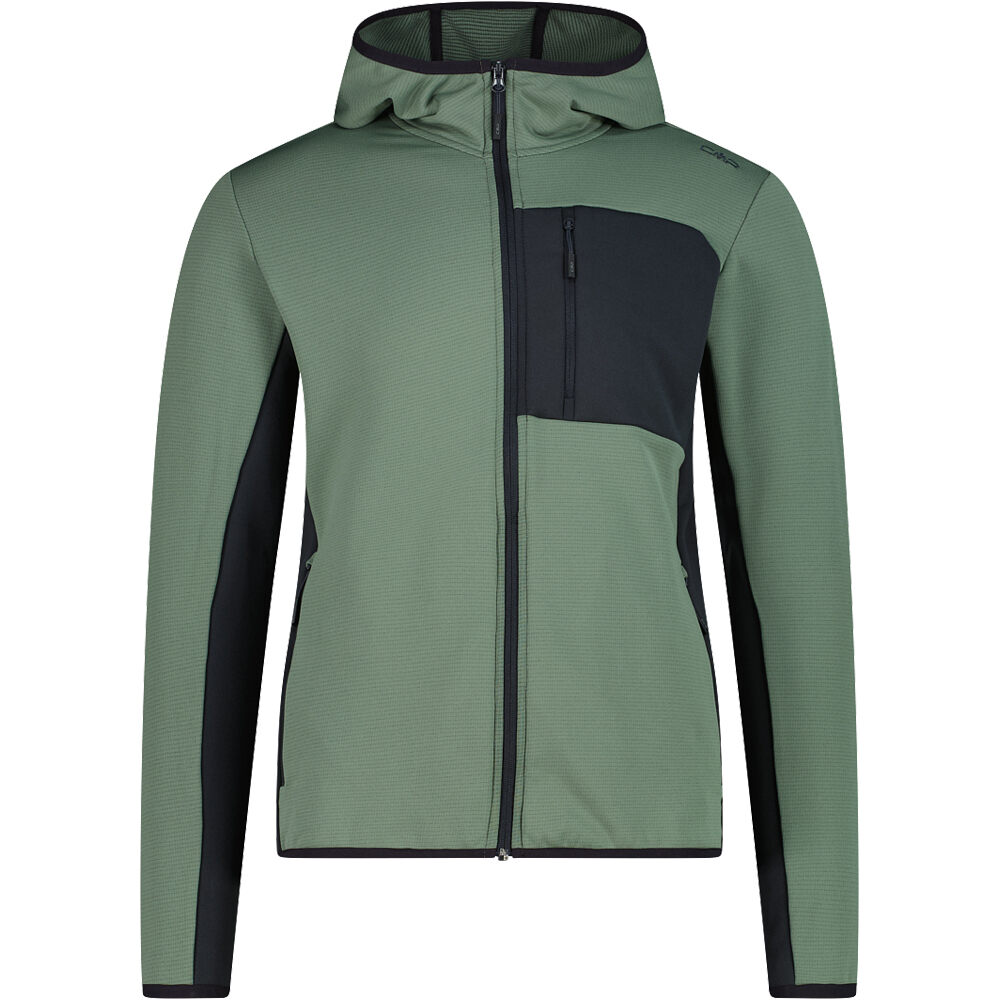 Man jacket fix hood forro polar hombre Verde (56)