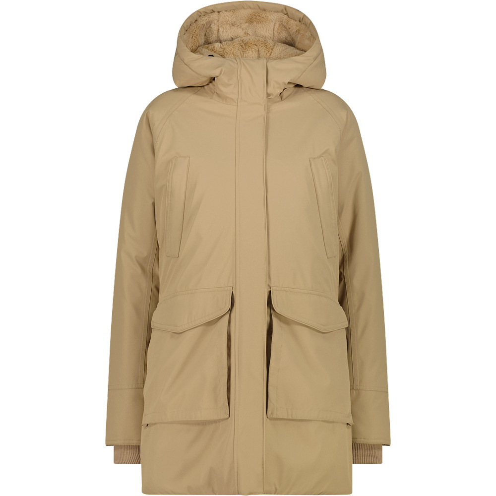 Woman parka fix hood chaqueta outdoor mujer Marron (40)