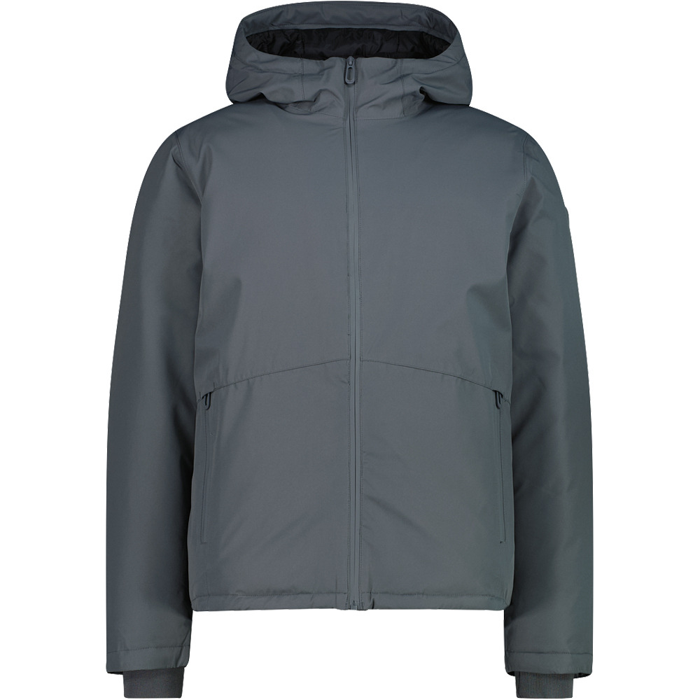 Man jacket fix hood chaqueta impermeable insulada hombre Gris (50)