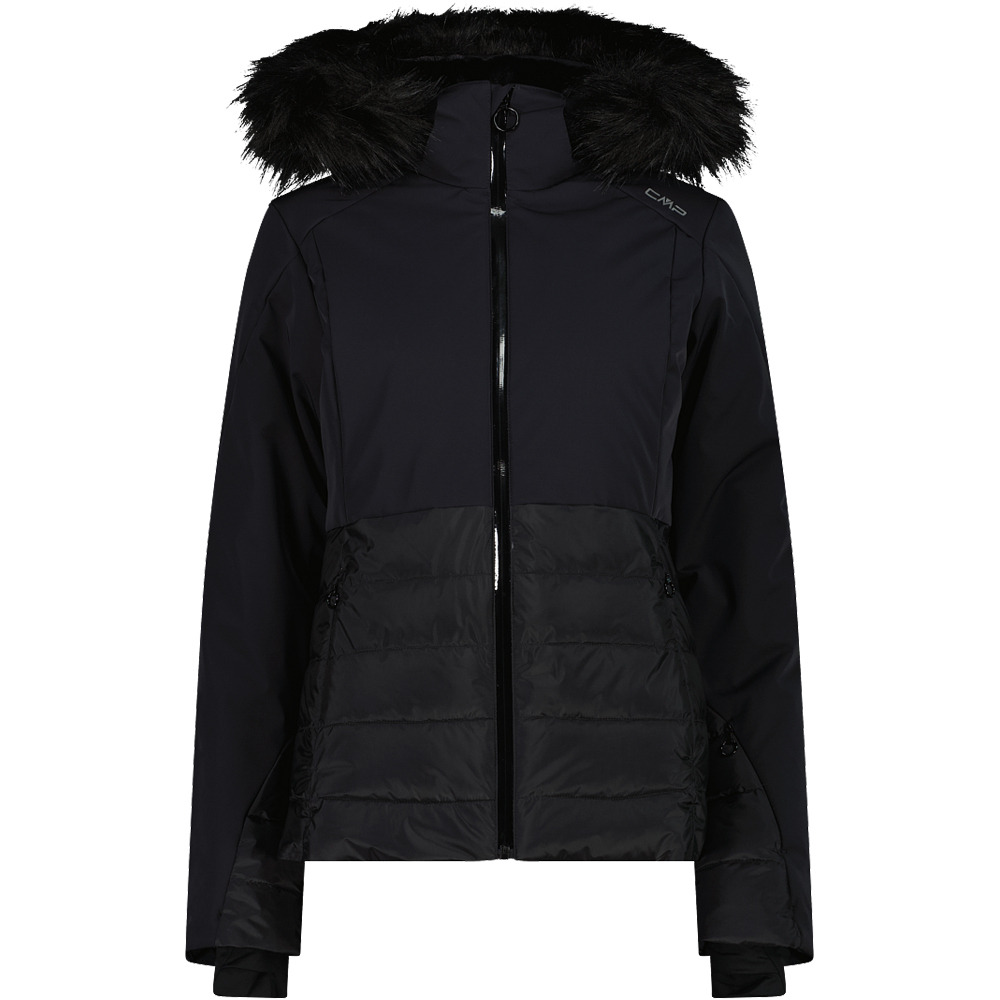 Woman jacket zip hood chaqueta esquĂ mujer Negro (38)