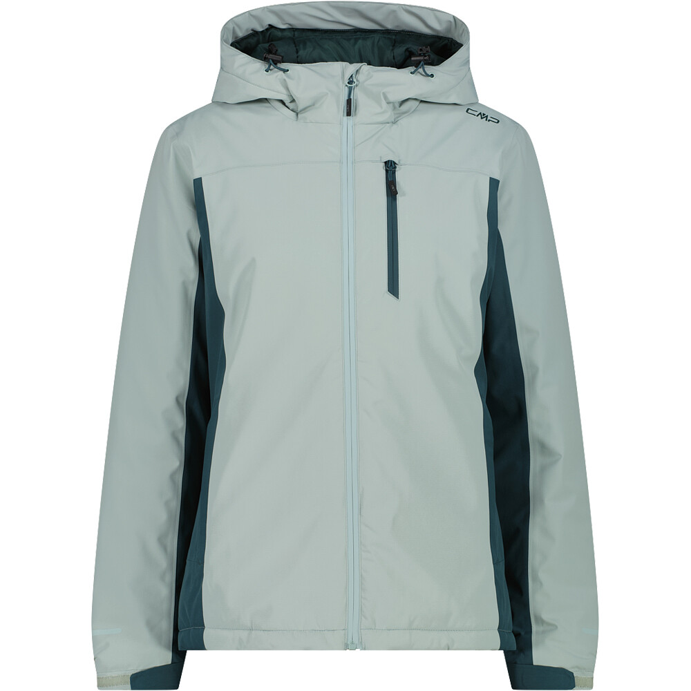 Woman jacket fix hood chaqueta impermeable insulada mujer Verde (44)