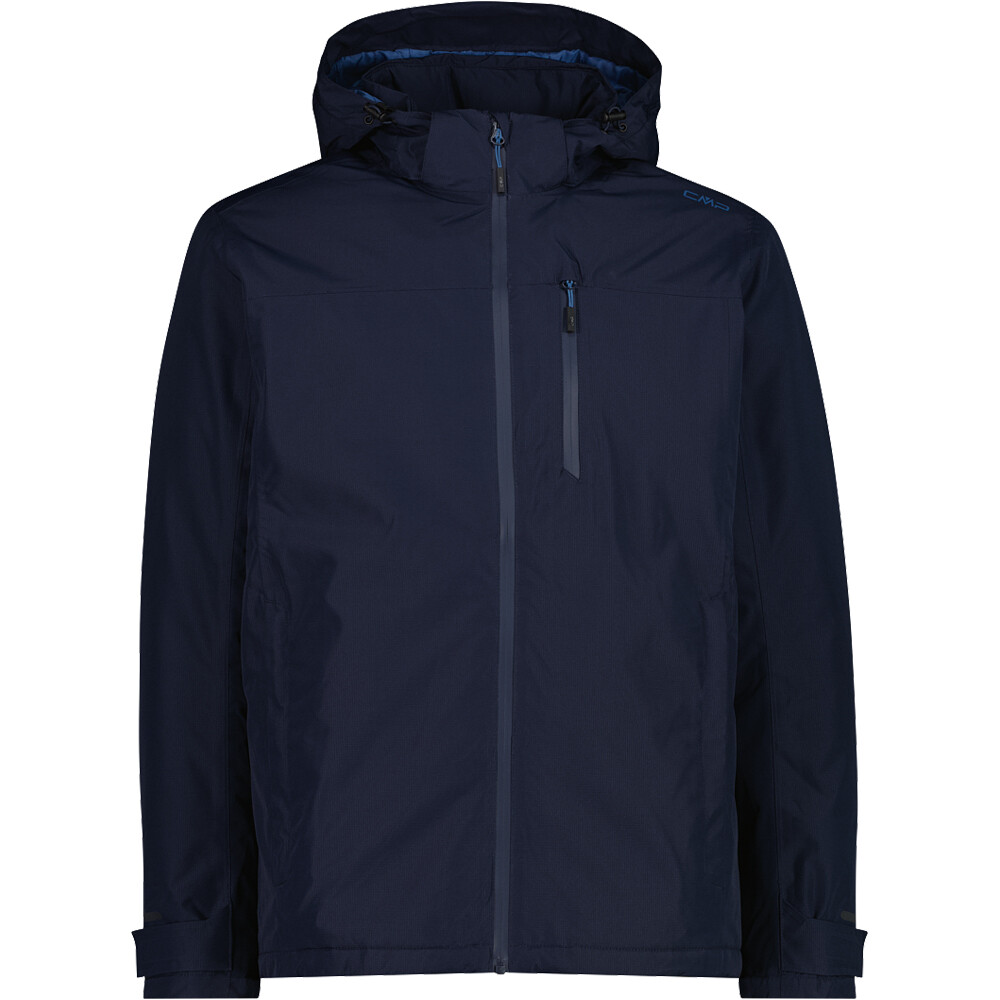 Man jacket zip hood chaqueta impermeable hombre Marino (58)