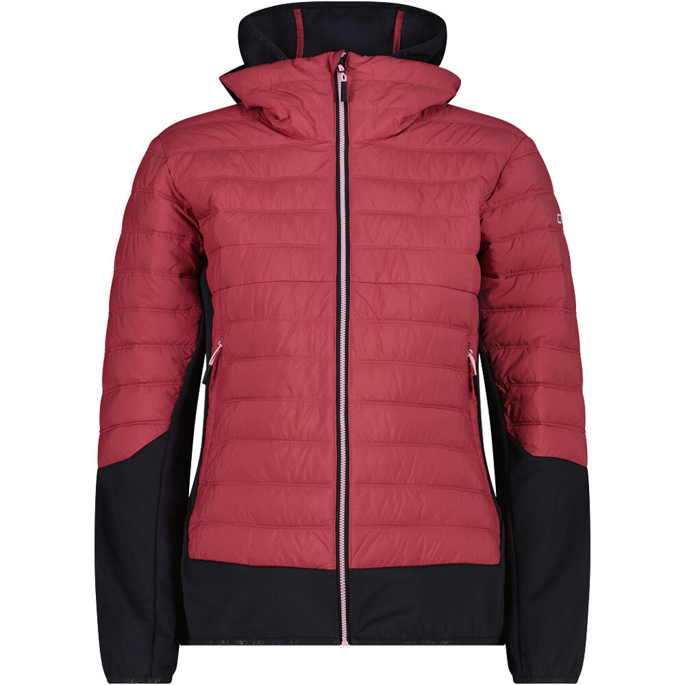 Woman jacket hybrid fix hood chaqueta outdoor mujer Rosa (36)