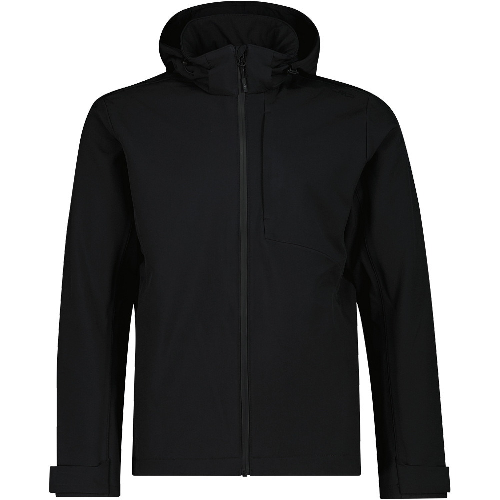 Man jacket zip hood chaqueta softshell hombre Negro (52)
