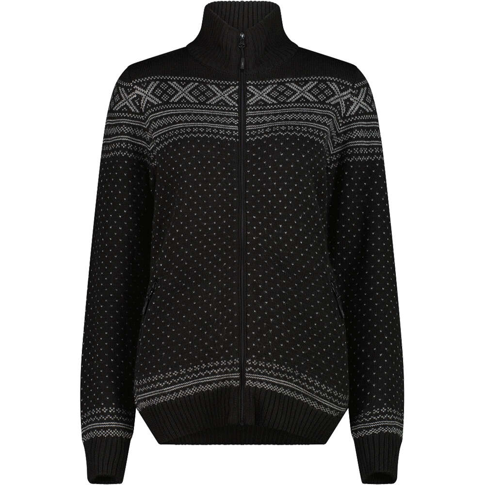 Woman jacket knitted jersey esquí mujer Negro (34)