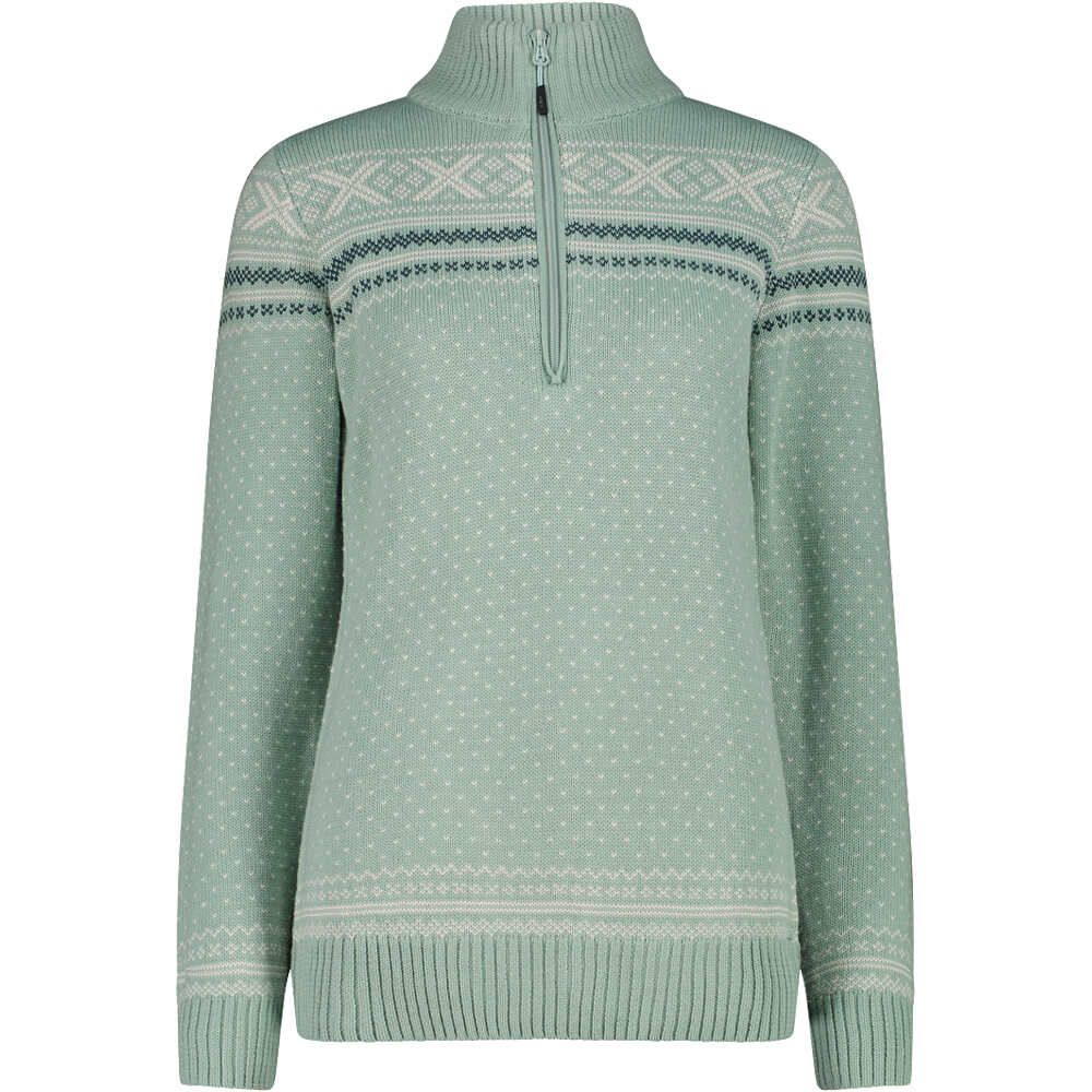 Woman sweat knitted jersey esquí mujer Verde (44)