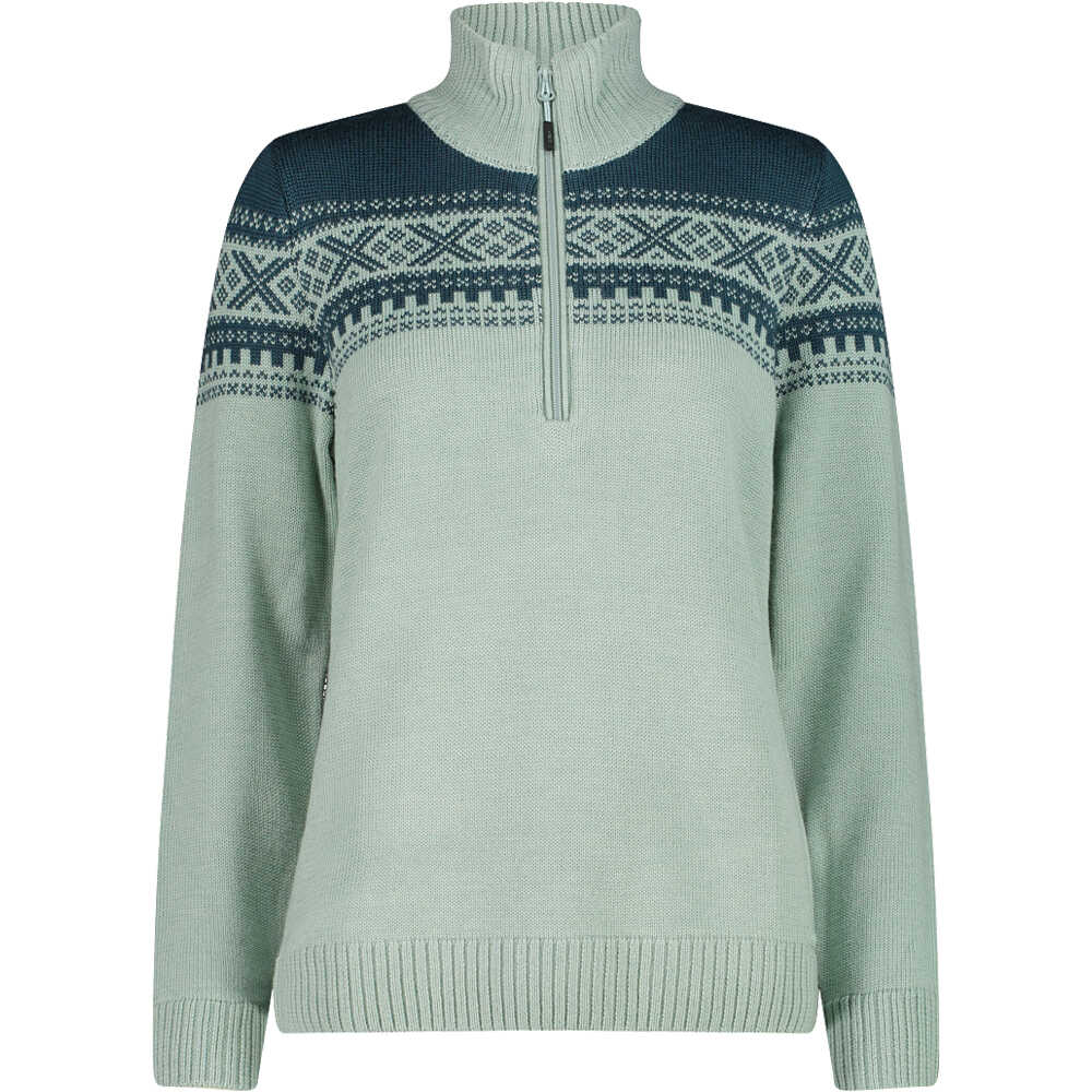 Woman sweat knitted jersey esquí mujer Verde (36)