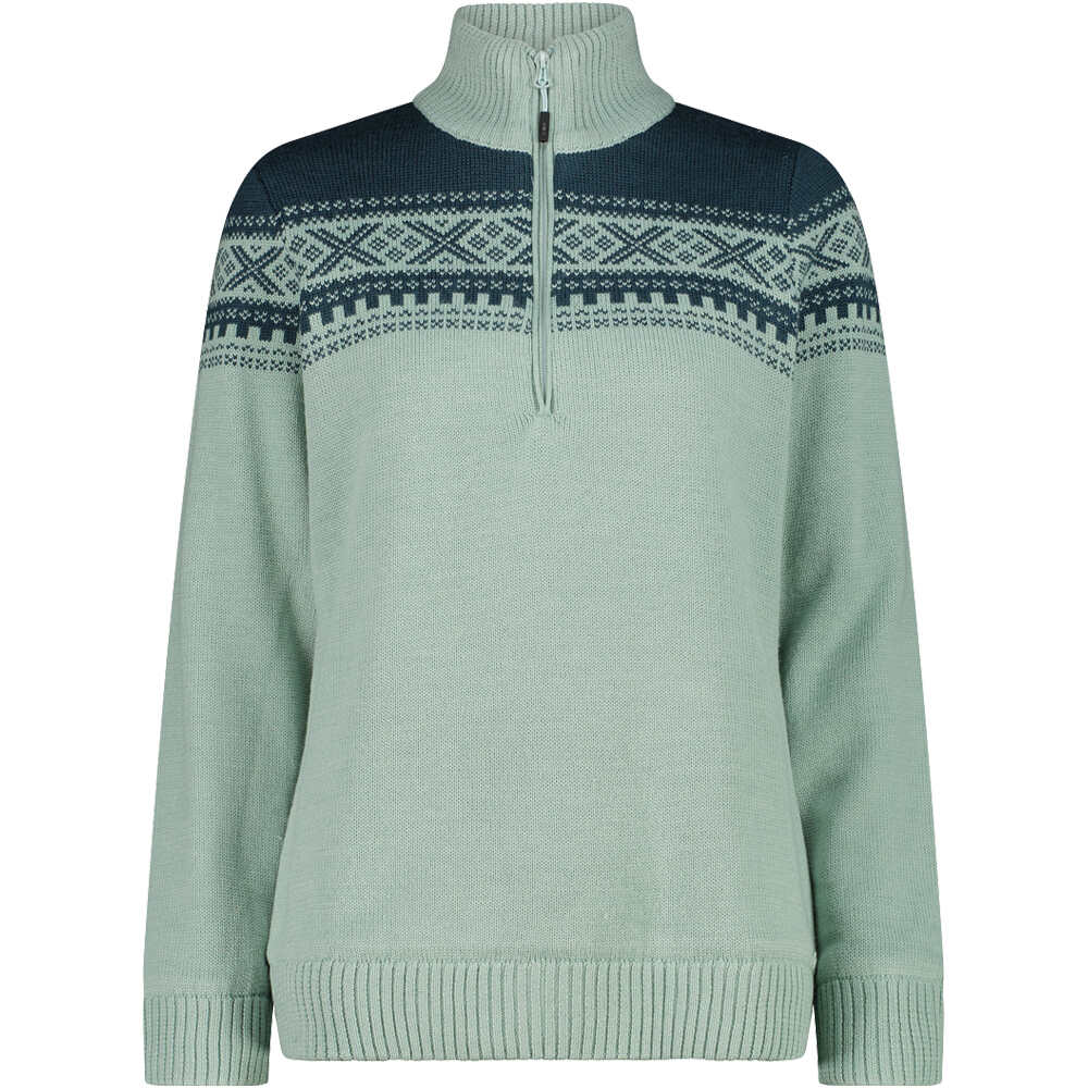 Woman sweat knitted waterproof jersey esquí mujer Verde (44)