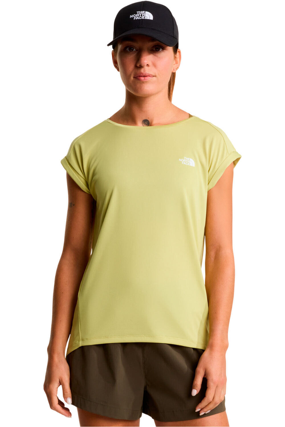 Tanken camiseta montaña manga corta mujer Amarillo (L)