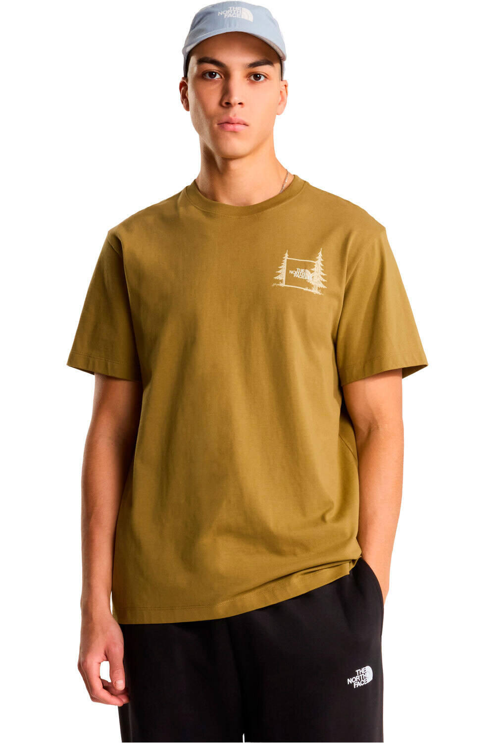 Camping relaxed camiseta montaña manga corta hombre Marron (S)