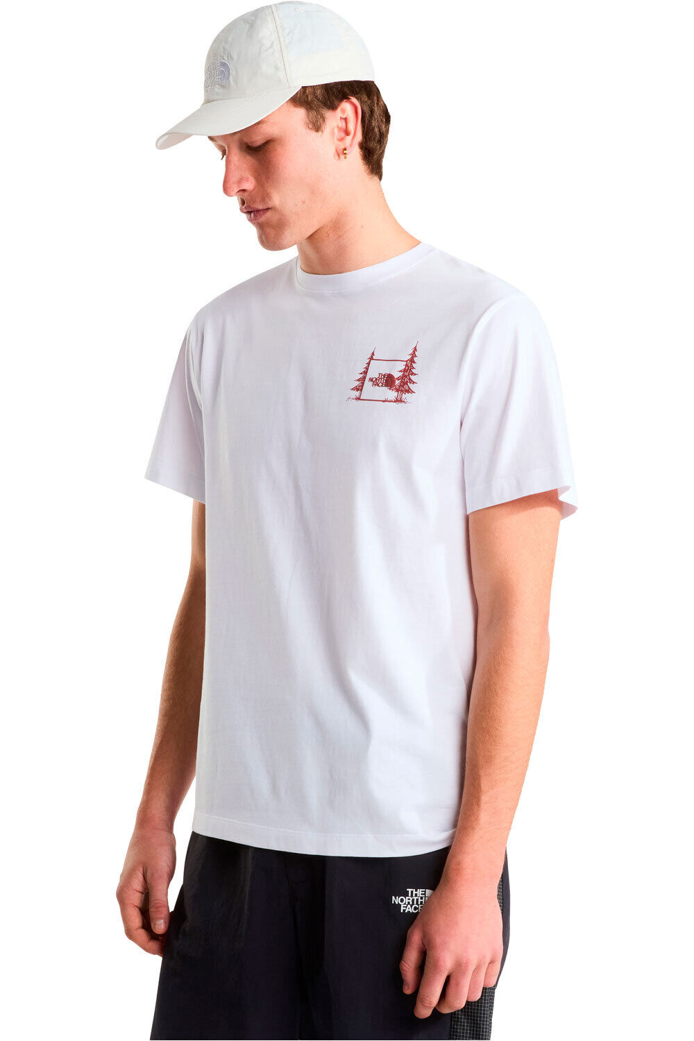 Camping relaxed camiseta montaña manga corta hombre Blanco (XL)