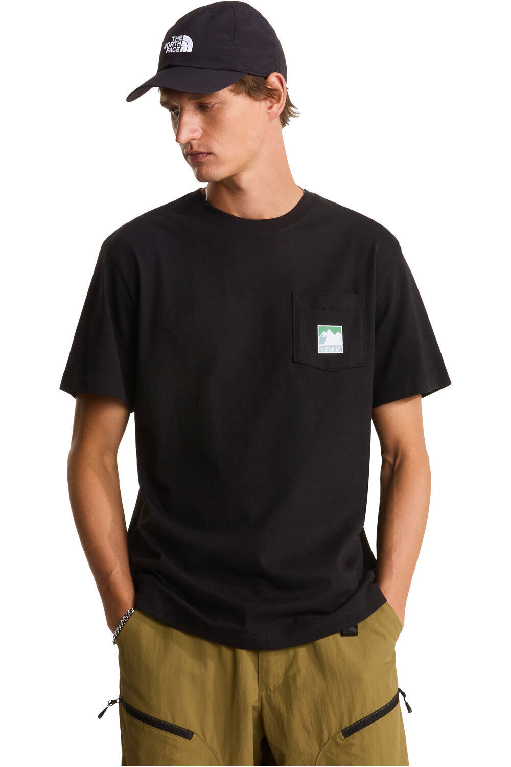 Mountain logo camiseta montaña manga corta hombre Negro (S)