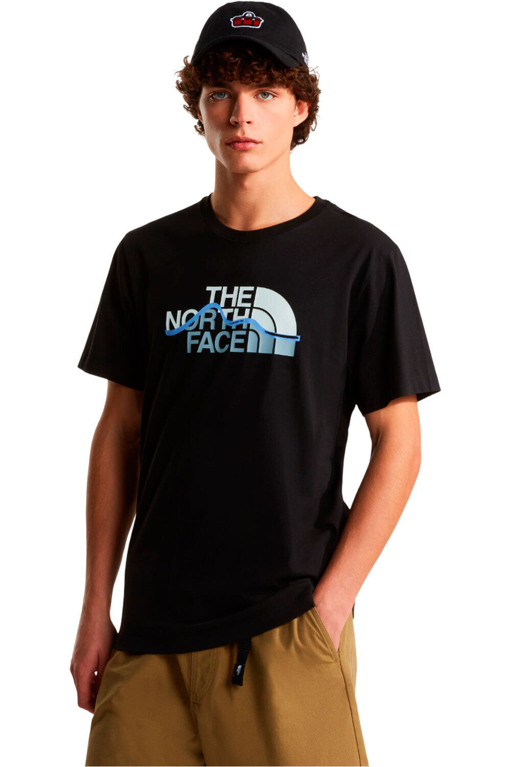 Mountain line camiseta montaña manga corta hombre Negro (L)