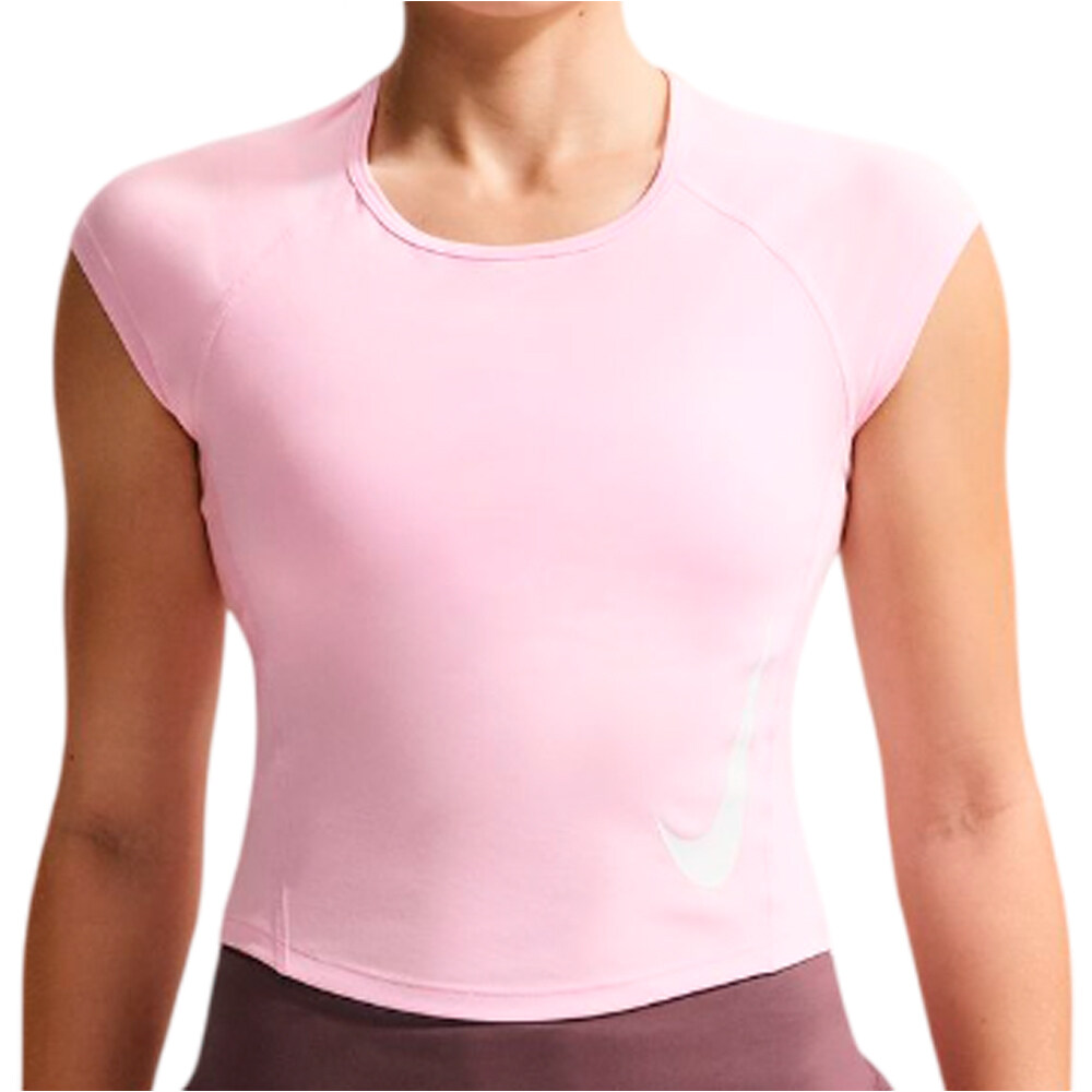Dri-fit tempo swoosh camiseta entrenamiento manga corta mujer Rosa (L)