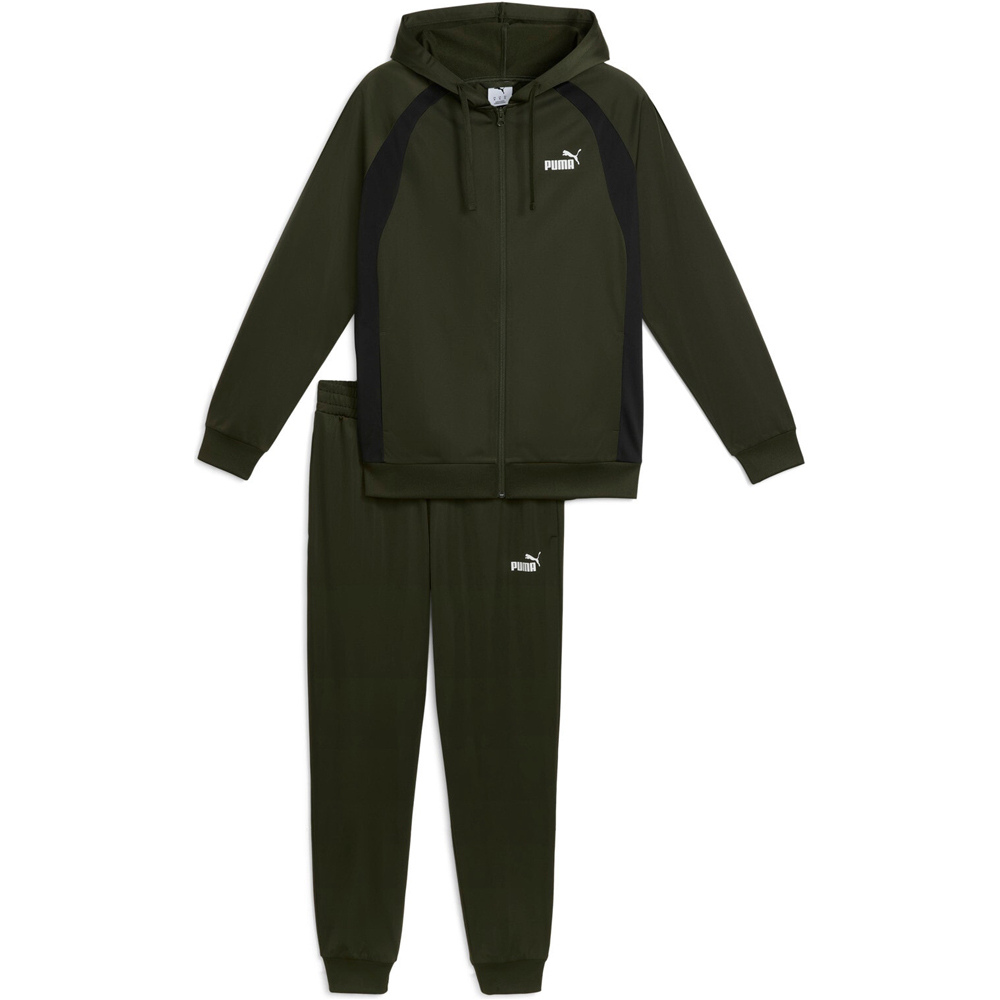 Hooded poly chándal hombre Verde (S)