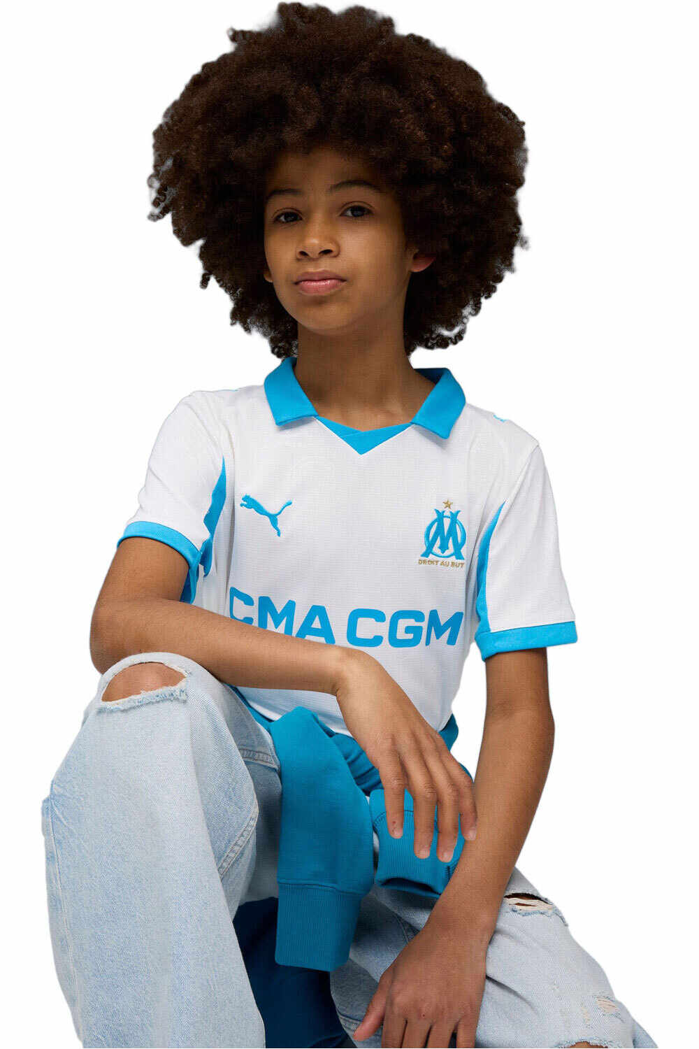 Puma olympique de marsella 25/26 primera equipacion camiseta de fútbol oficiales niño