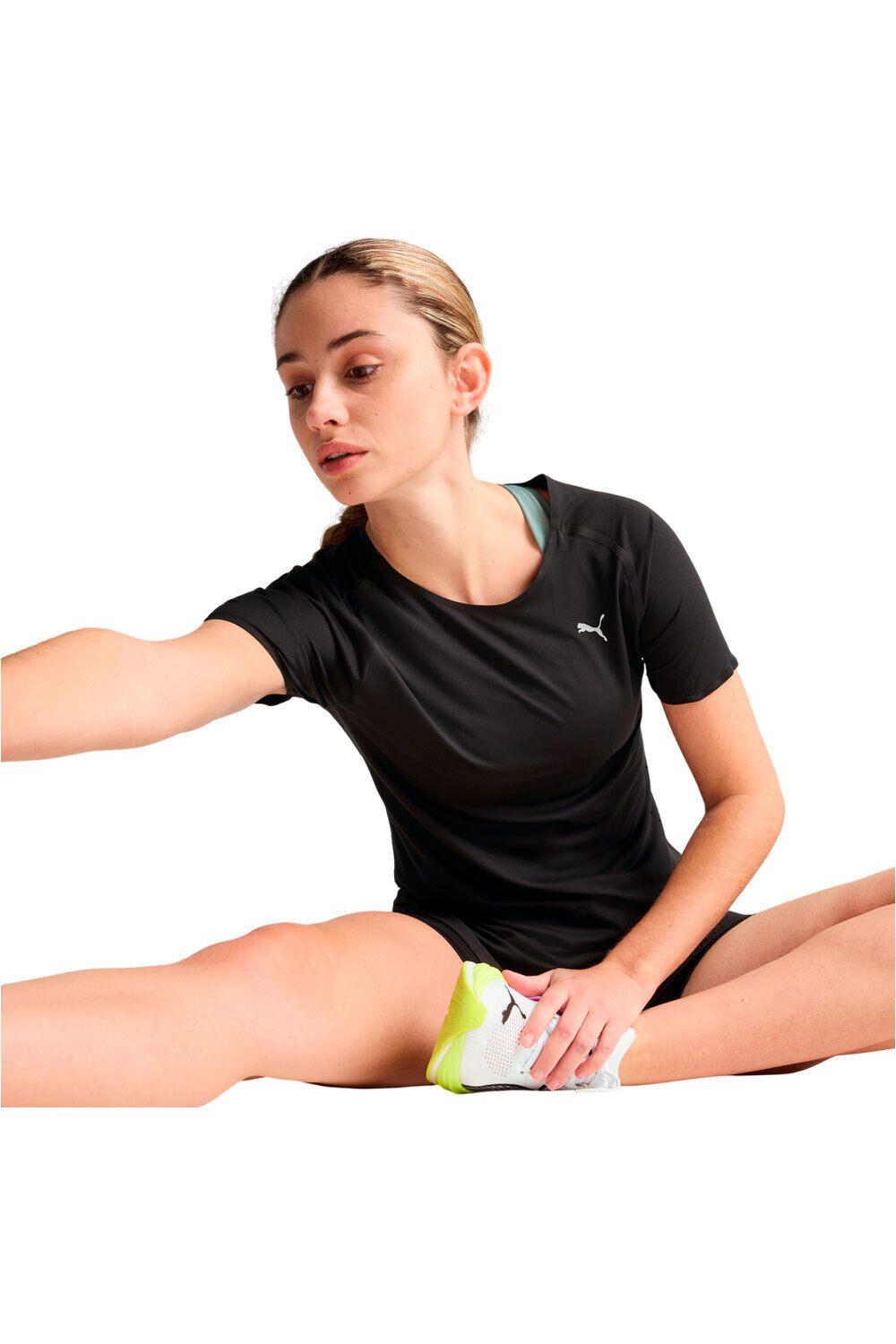 Run cloudspun camiseta entrenamiento manga corta mujer Negro (XS)
