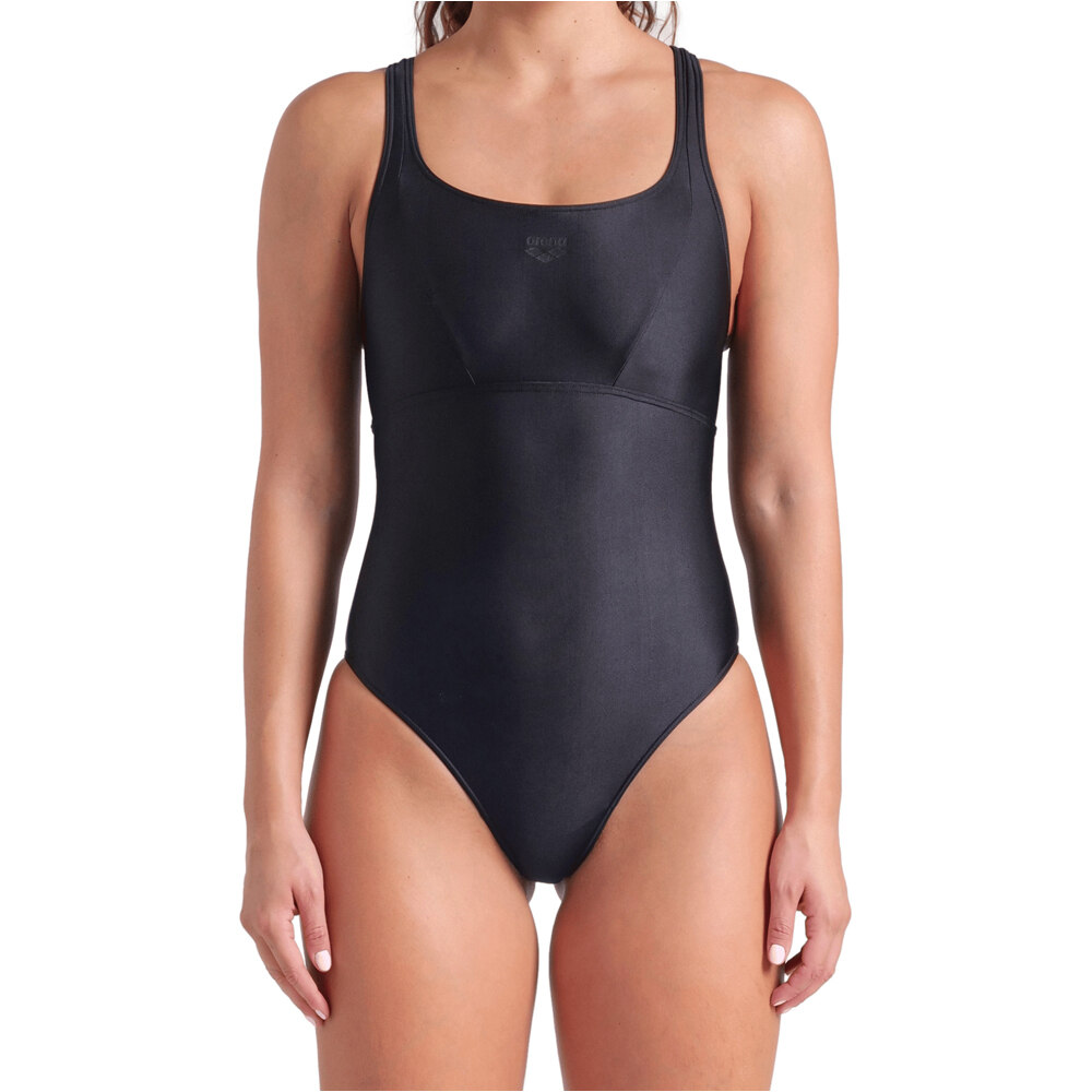 Solid bañador natación mujer Negro (38)