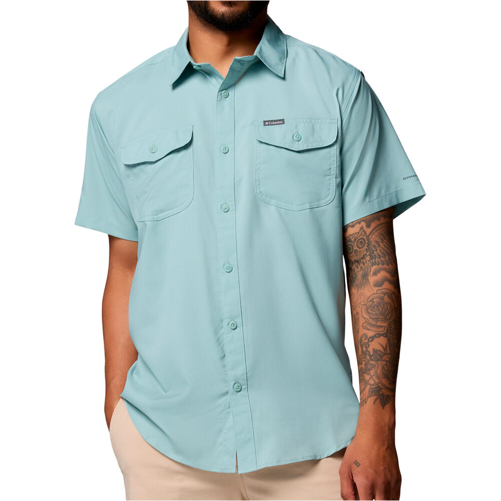 Utilizer ii solid camisa montaña manga corta hombre Azul (L)