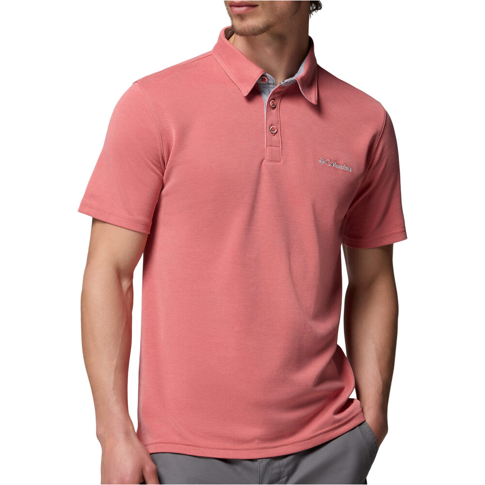 Nelson point polo camiseta montaña manga corta hombre Rojo (S)