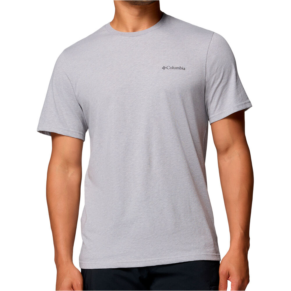 Csc outdoor back graphic camiseta montaña manga corta hombre Gris (M)