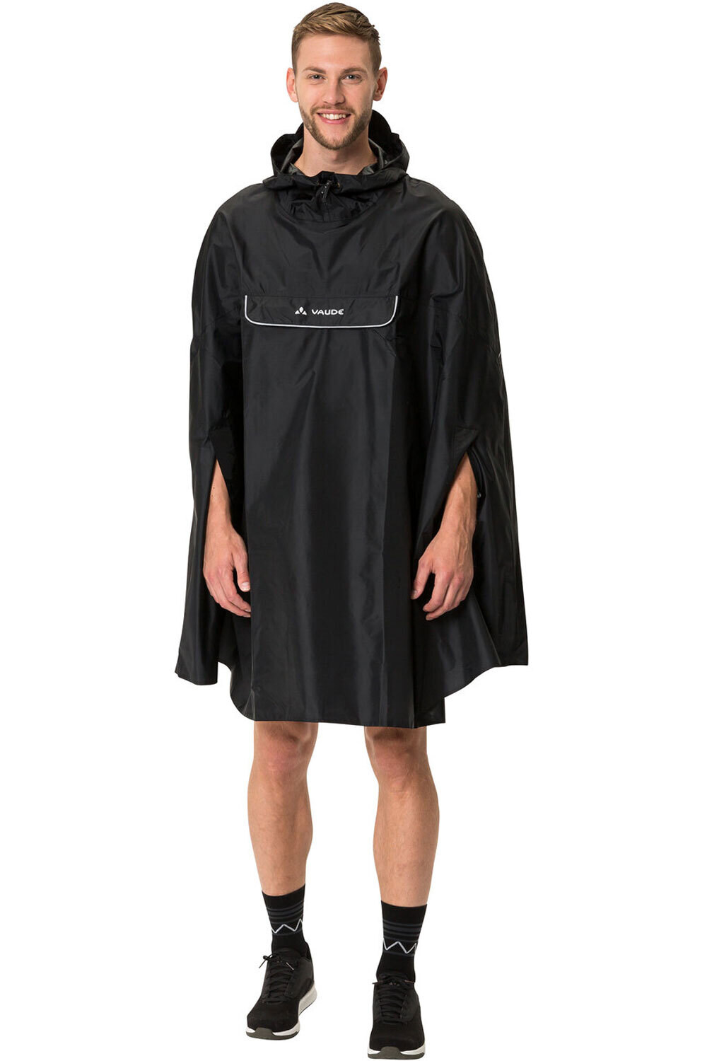 Valdipino poncho chaqueta impermeable ciclismo hombre Negro (XXL)