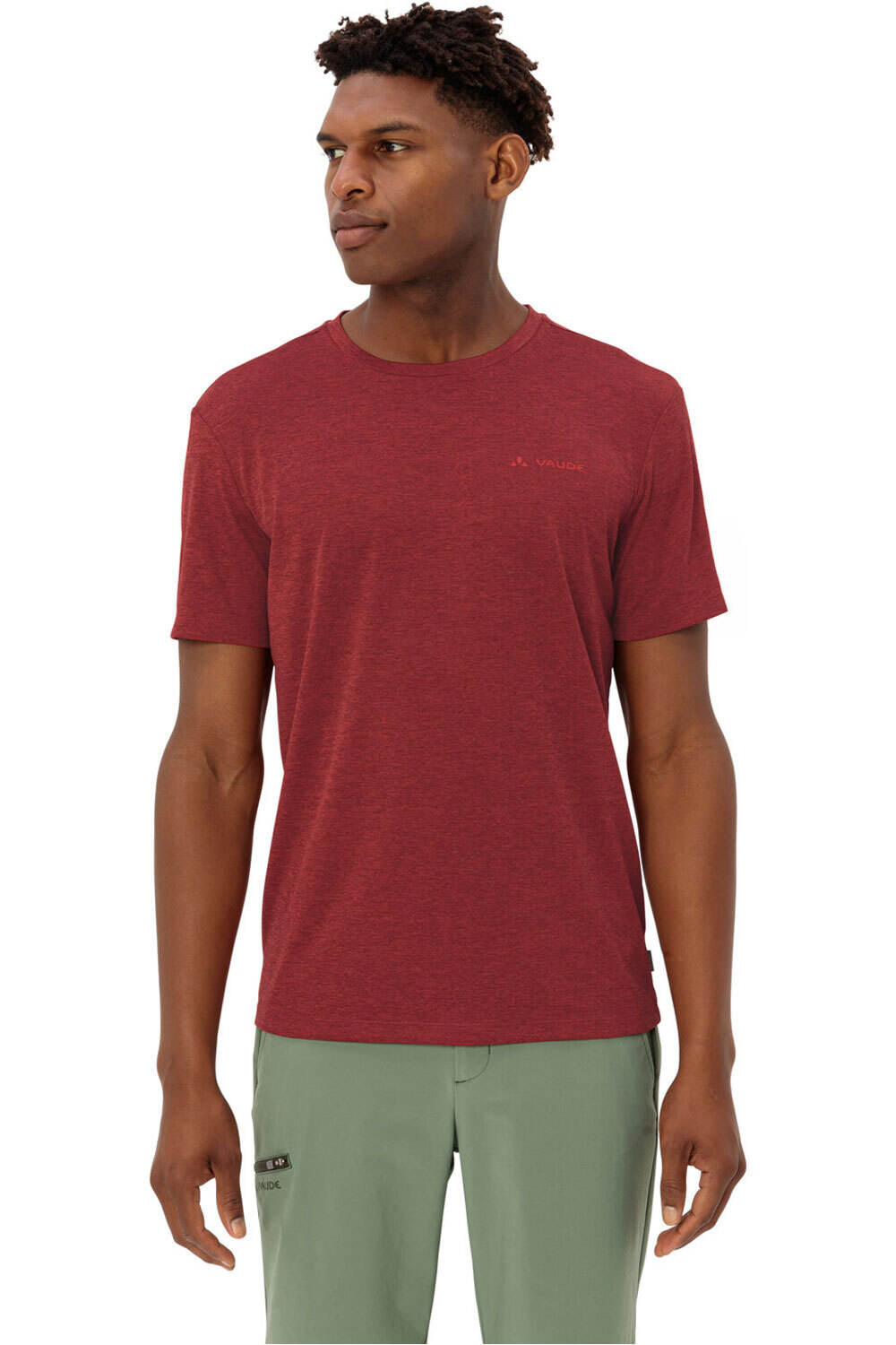 Essential camiseta montaña manga corta hombre Rojo (M)