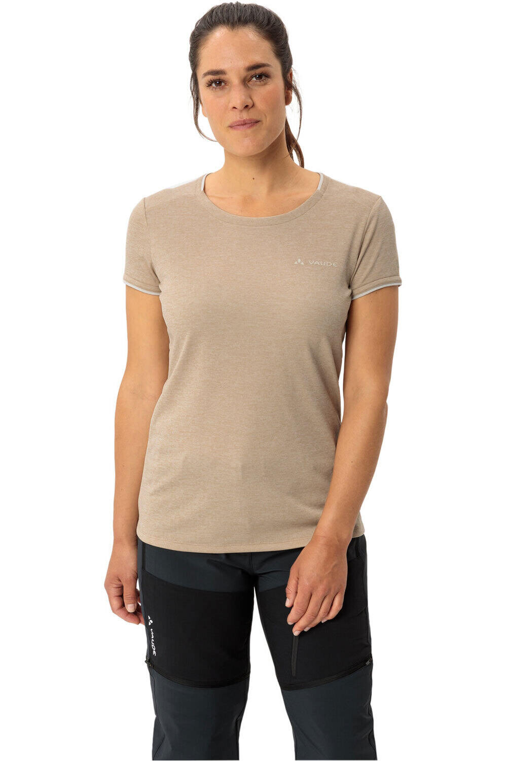 Essential camiseta montaña manga corta mujer Beige (40)