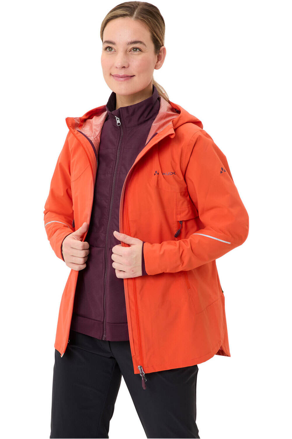 Yaras 3in1 cortavientos ciclismo mujer Rojo (44)