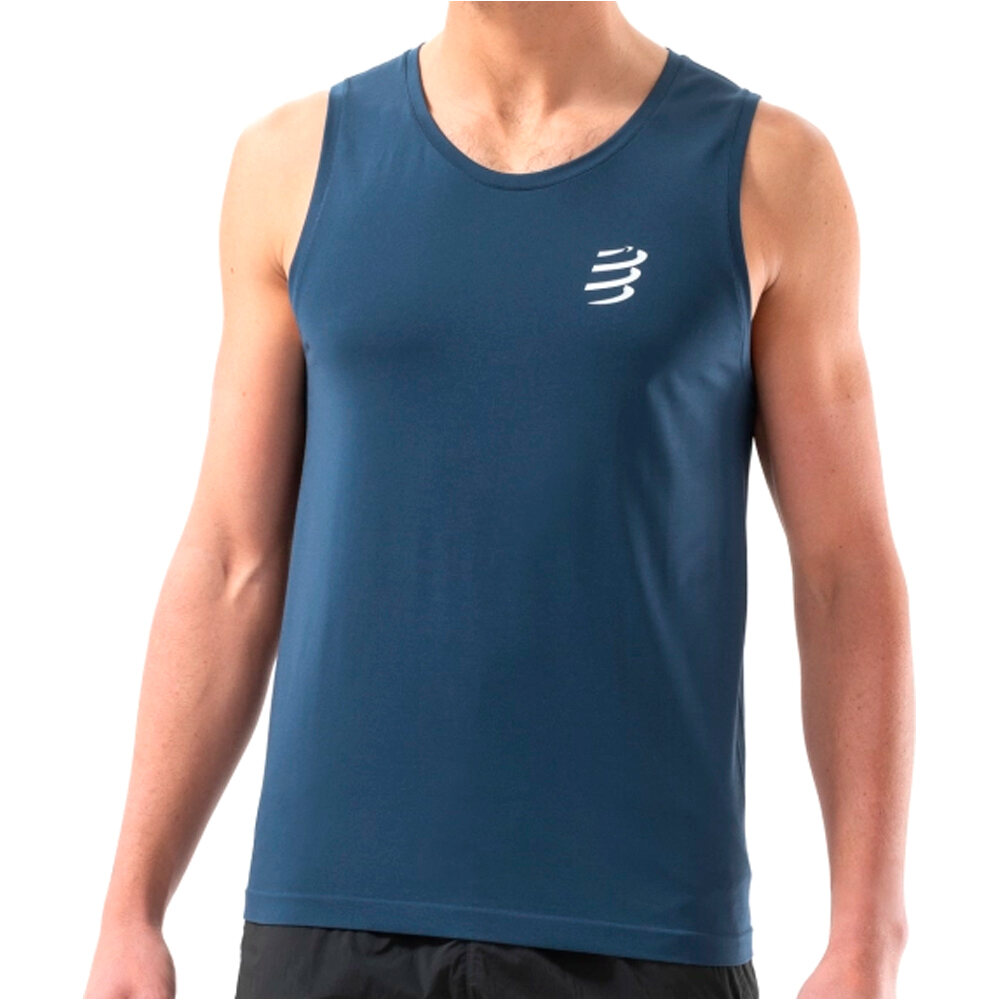 Performance singlet camisetas trail running tirantes hombre Azul (XL)