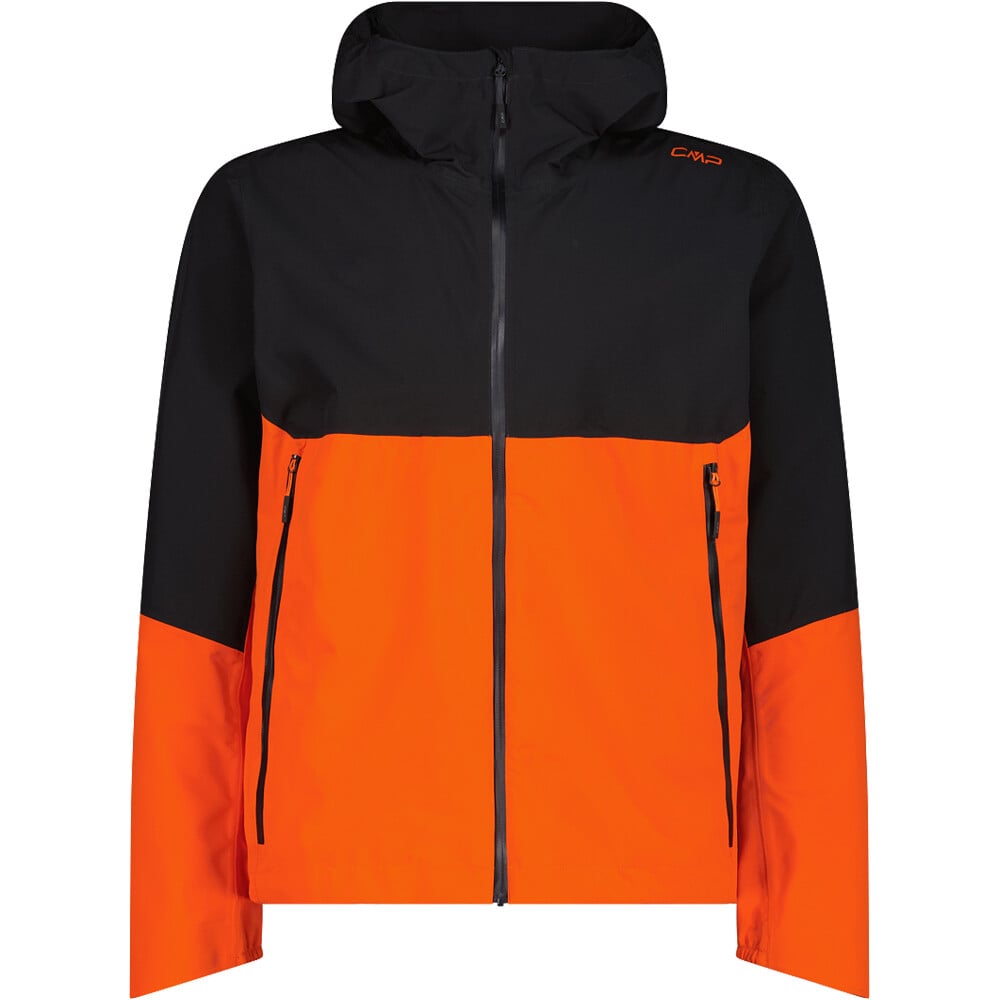 Man jacket fix hood chaqueta impermeable hombre Naranja (52)