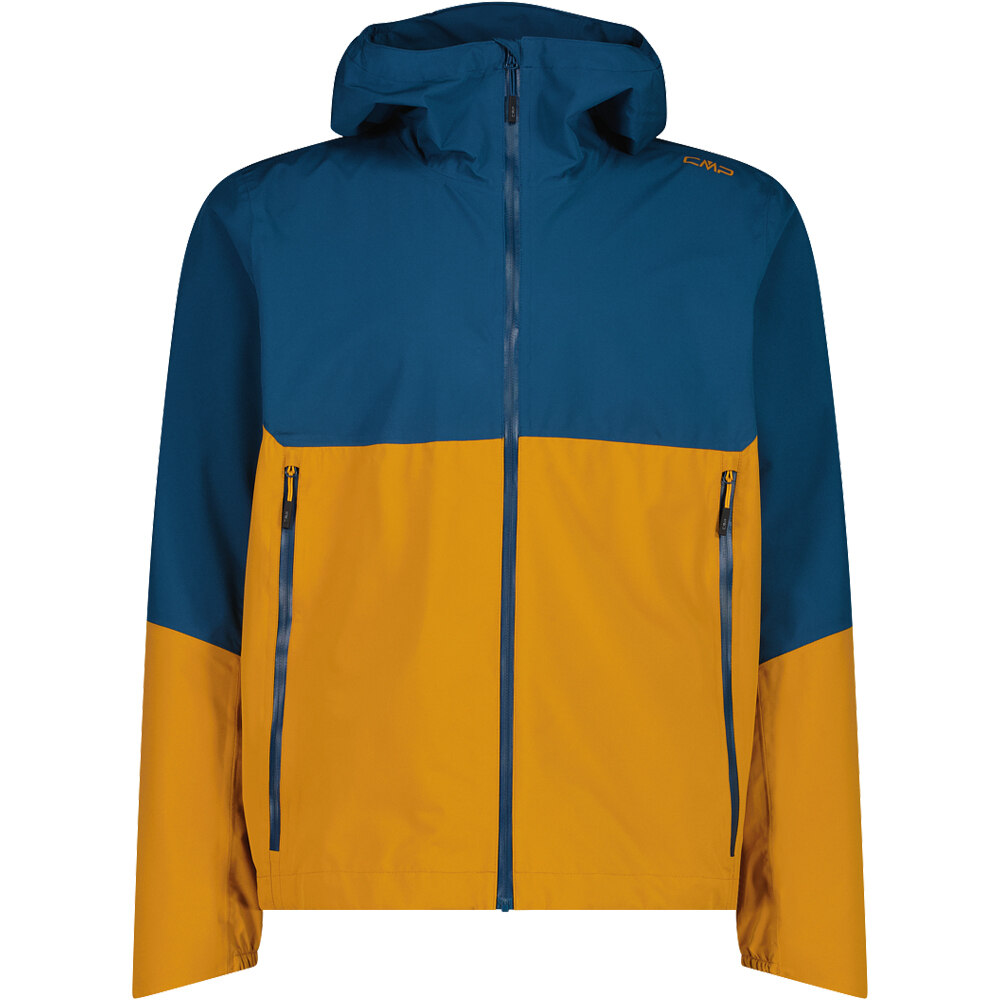 Man jacket fix hood chaqueta impermeable hombre Azul (50)