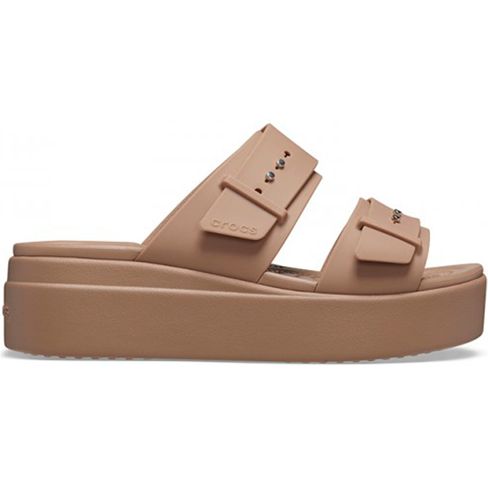 Brooklyn buckle low wedge zueco mujer Blanco (38-39)