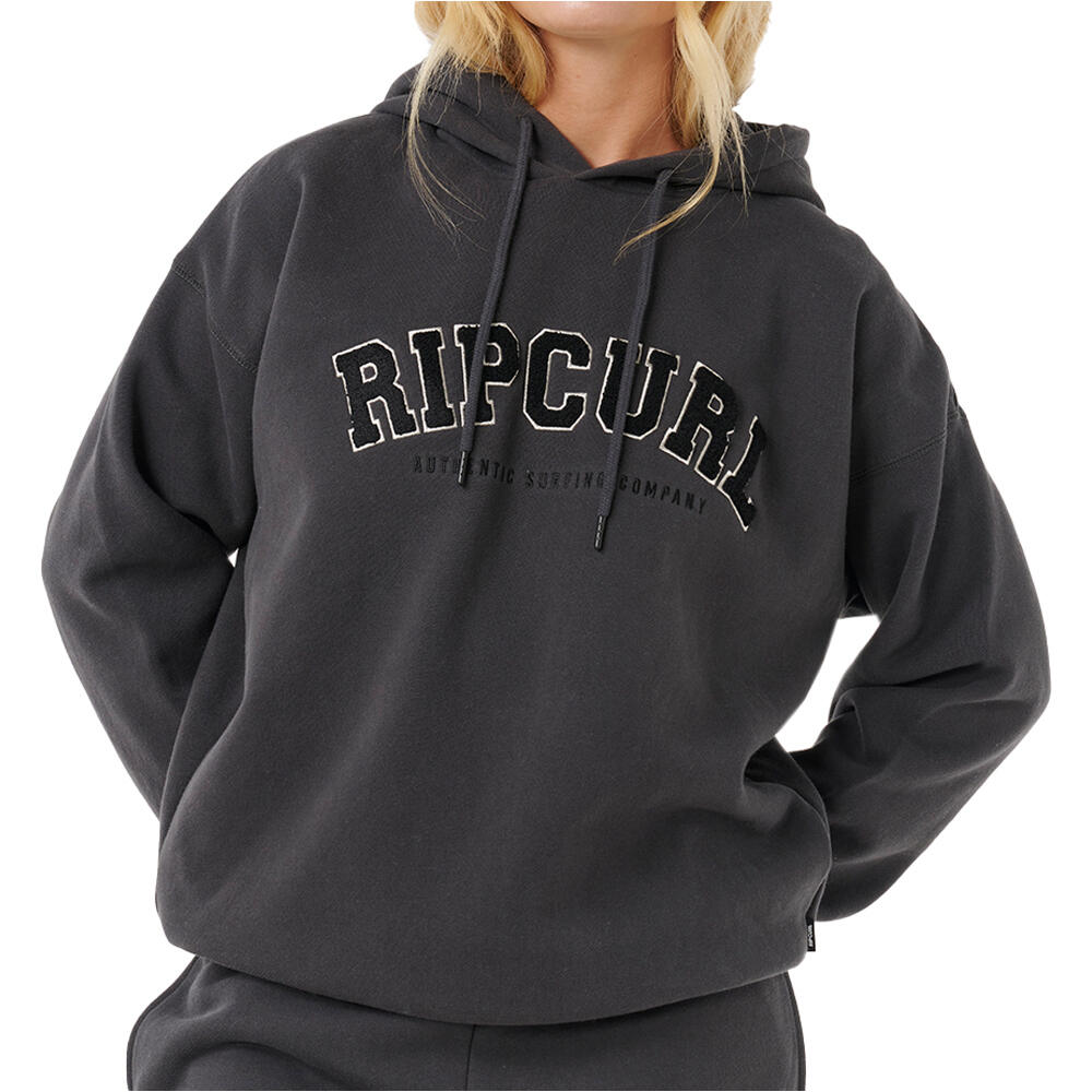 Varsity sudadera mujer Negro (XXS)
