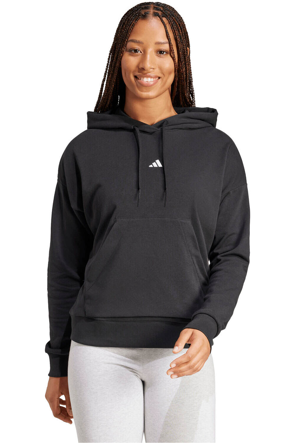 Essentials small logo french terry sudadera mujer Negro (XS)