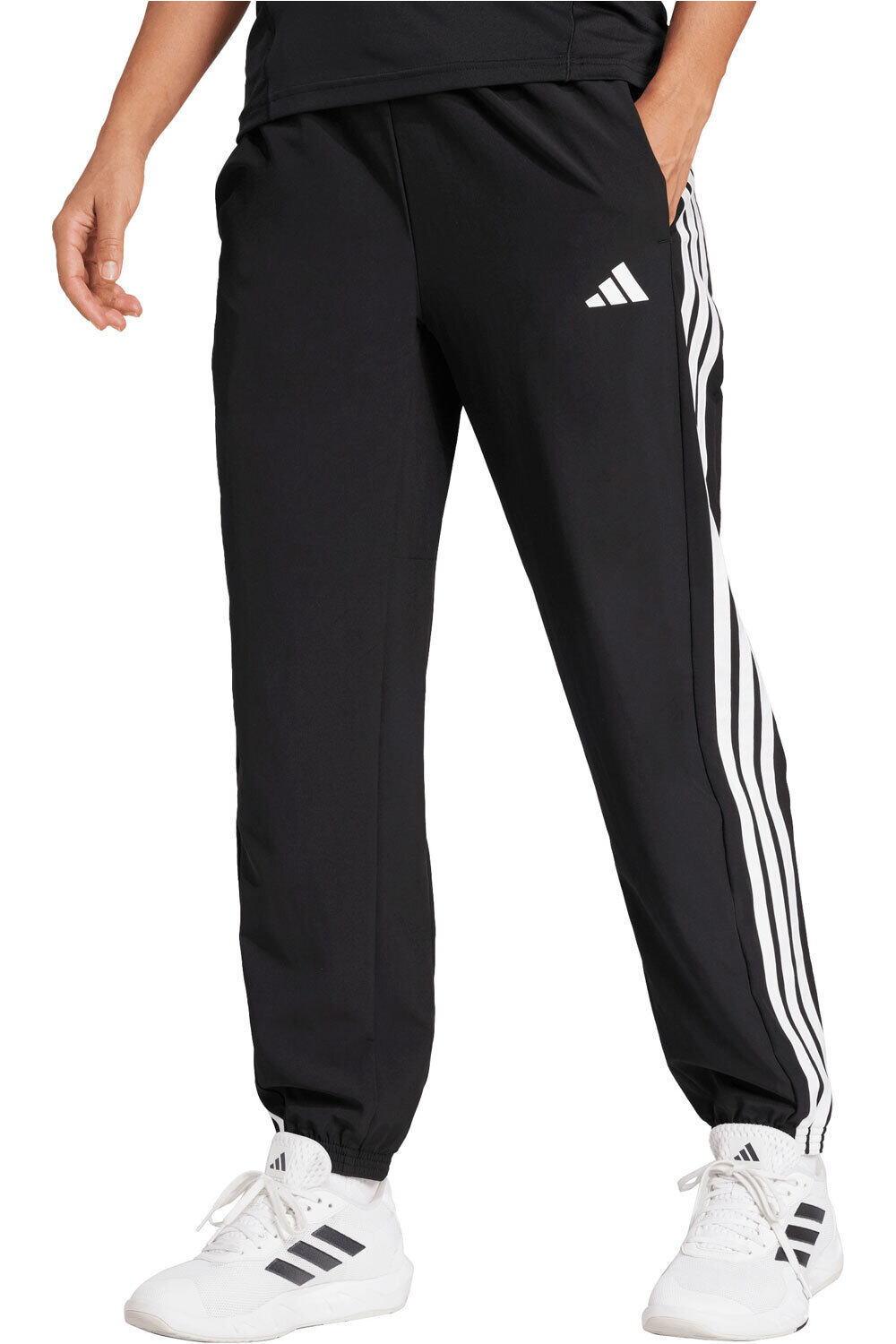 Adidas workout essentials 3-stripes woven pantalones y mallas largas fitness mujer