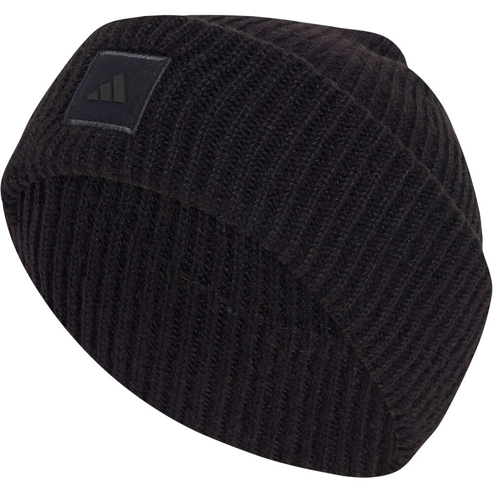 Wide cuff beanie gorro de lana Negro (OSFM)