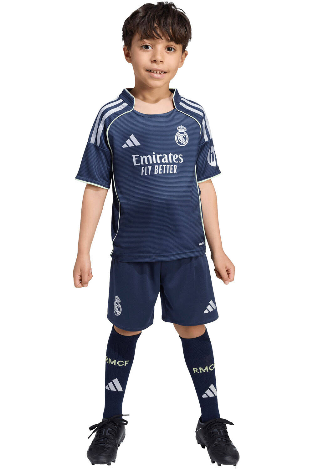 Adidas real madrid 25/26 segunda equipacion equipación fútbol niño