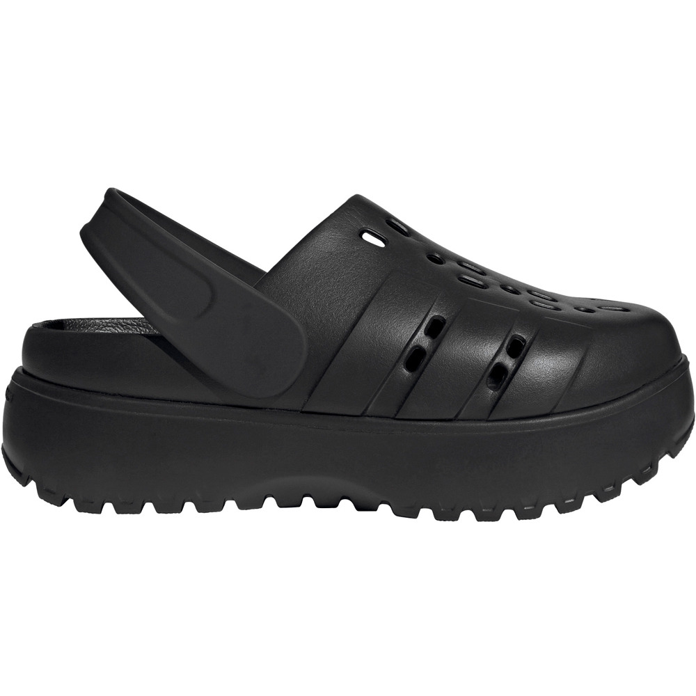 Adilette platform clog chanclas mujer Negro (8)