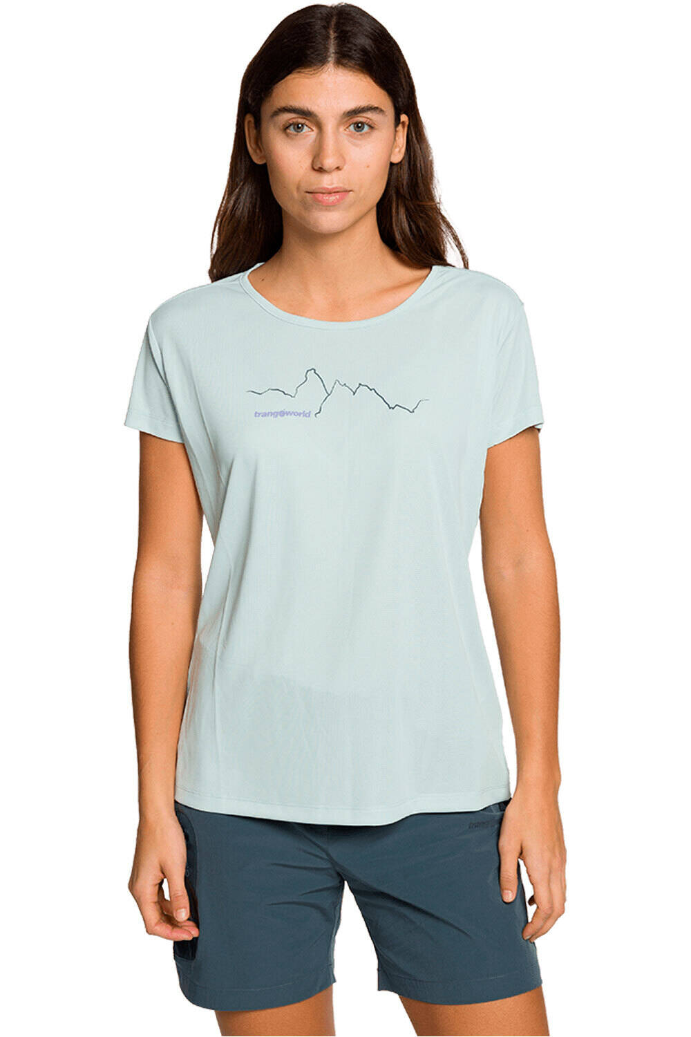 Glaten camiseta montaña manga corta mujer Azul (XS)