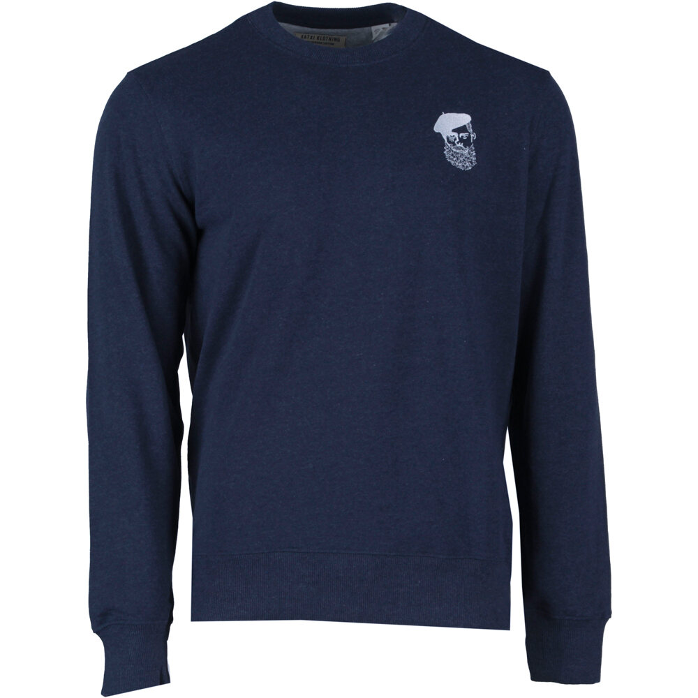 Kabino kol rond brodereie bleu chine sudadera hombre (XL)