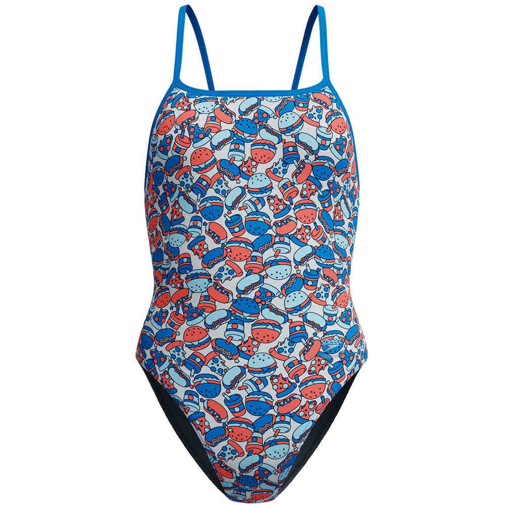 Speedo fl printed web back bañador natación mujer