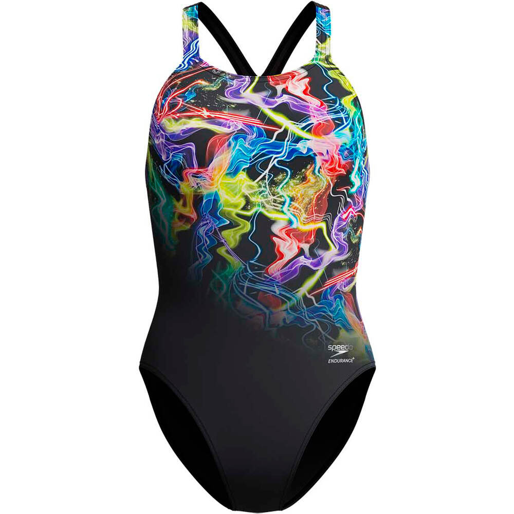 Speedo fl placement printed powerback bañador natación mujer