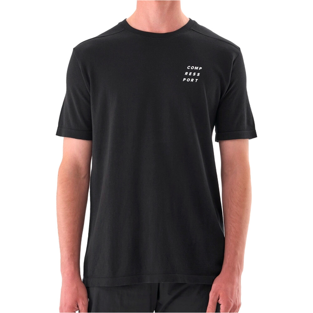 Podium camiseta técnica manga corta hombre Negro (XL)