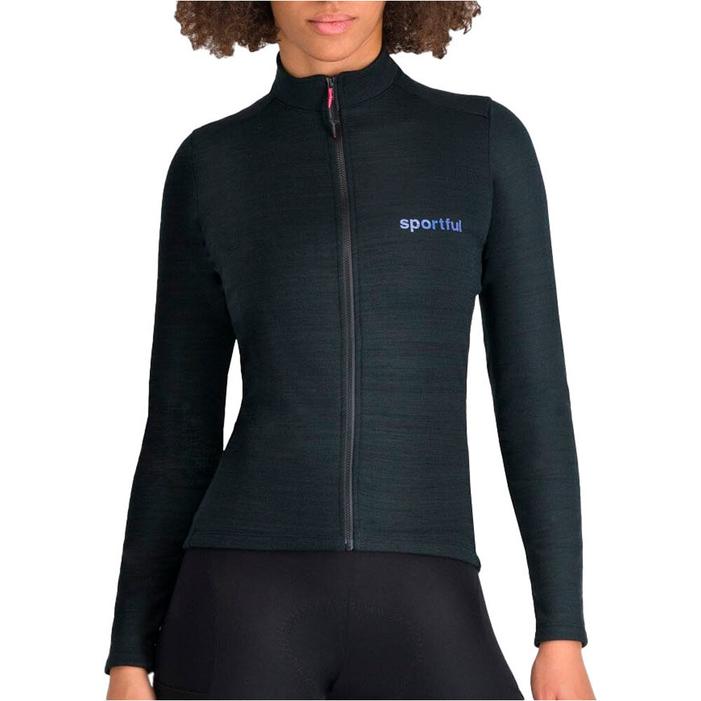 Supergiara wool maillot manga larga mujer Negro