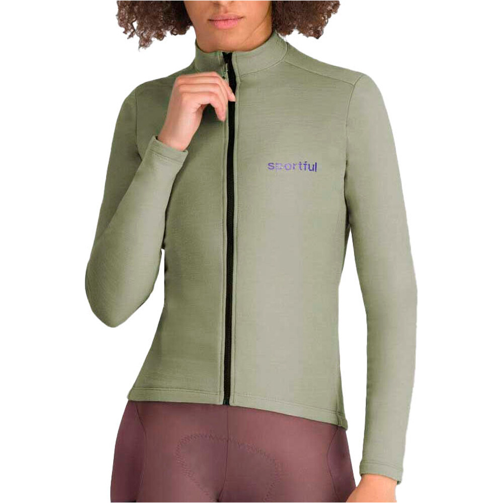 Supergiara wool maillot manga larga mujer Verde (M)
